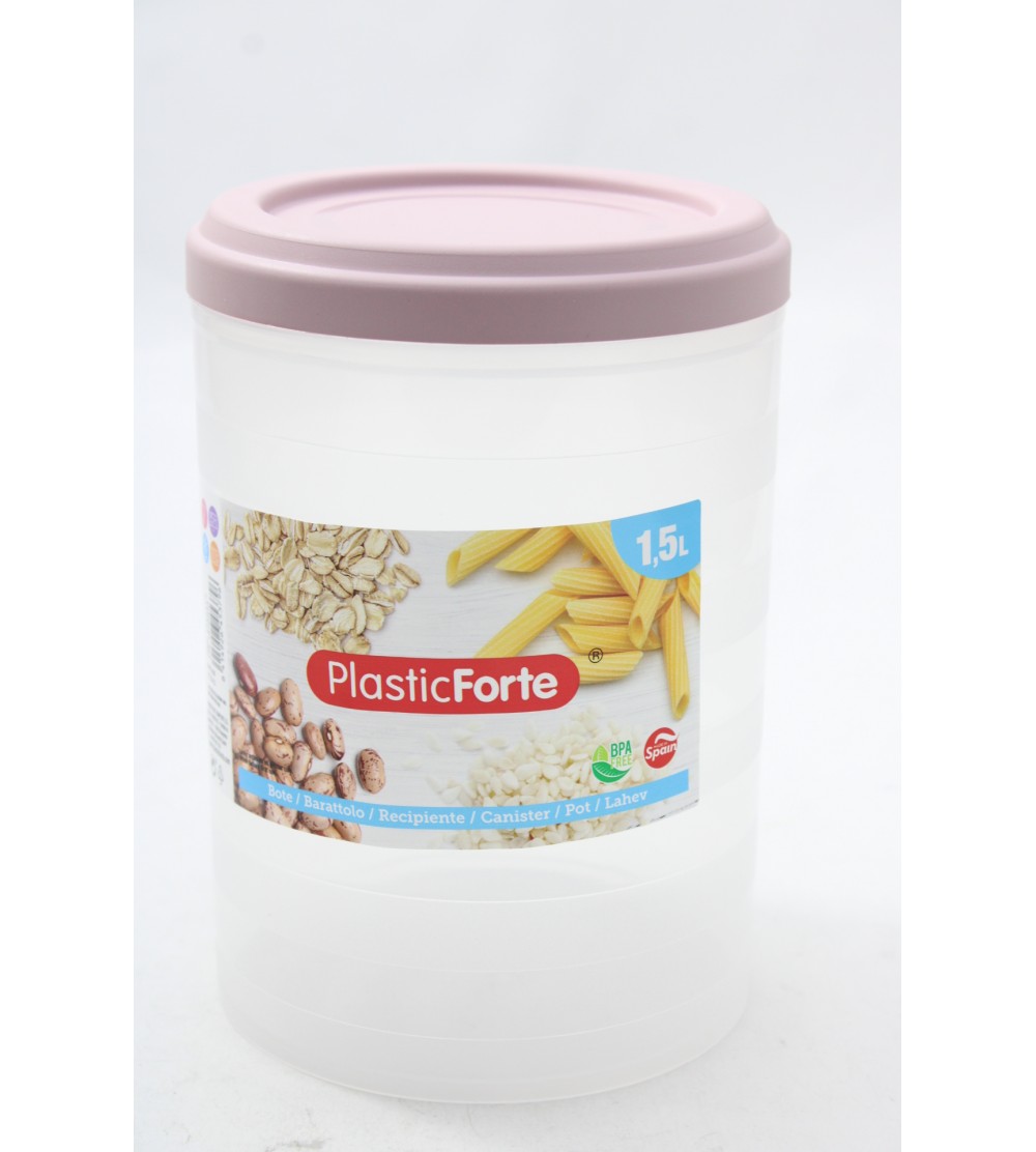 PLASTICFORTE REF.111711A BARATTOLO IN PLASTICA 1,5LT.COPERCHIO ROSA