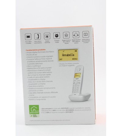 TELEFONO CORDLESS DECT GIGASET A170 BIANCO