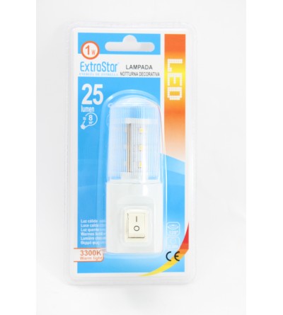 EXTRASTAR REF.: XYD408LEDWW LAMPADA NOTTURNA DECORATIVA CON INTERRUTTORE LED 1W LUCE CALDA